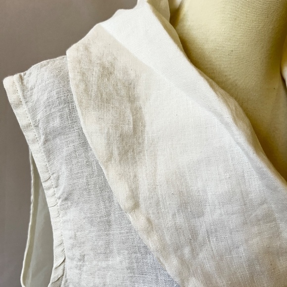 CHALET TUNIC S 100% LINEN COWL BREATHABLE COASTAL GRANDMA SUMMER RESORT CHIC - Picture 6 of 10